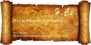 Hirschbein Csongor névjegykártya
